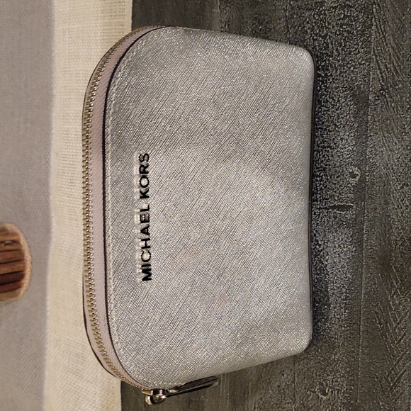 Michael Kors Handbags - Michael kors silver sparkly small makeup bag
